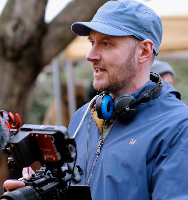 Rob Martindill, videographer, on a shoot
